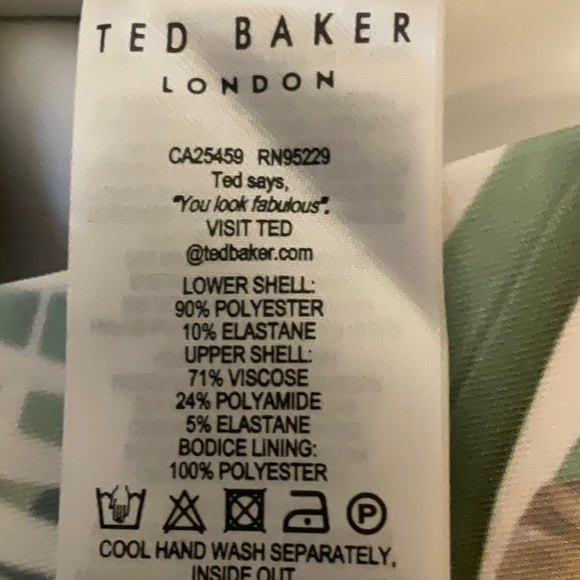 NWT Ted Baker Hanalee Woodland Printed Cap Sleeve Bodycon Dress Size 10 Sheath - Picture 14 of 15